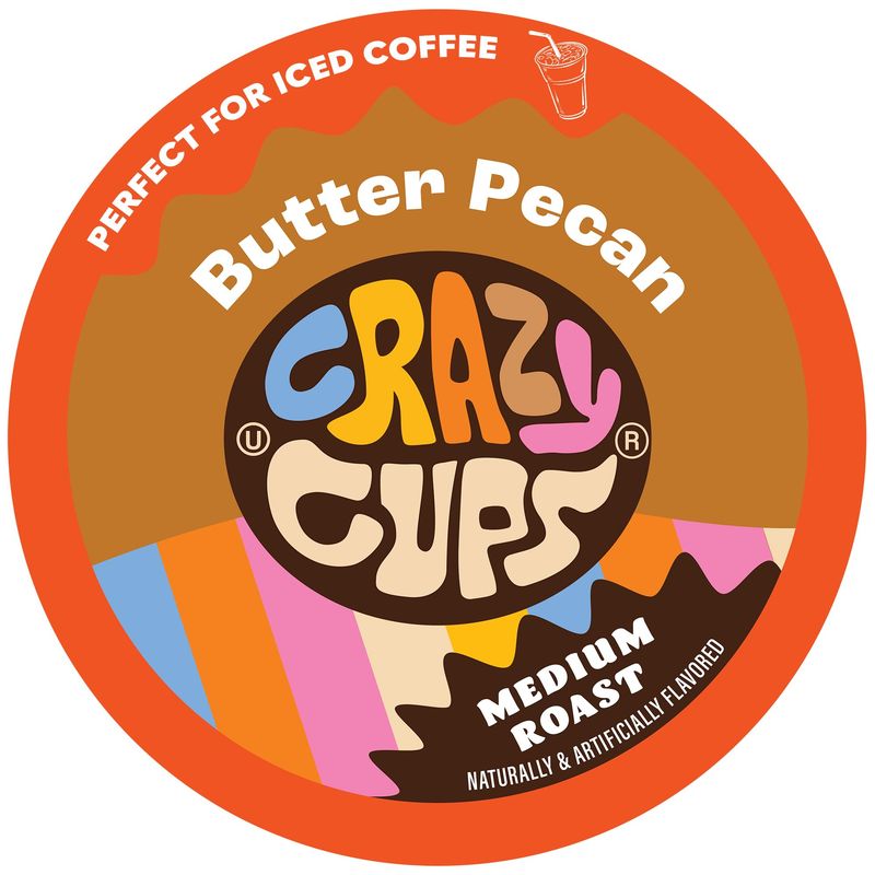 Crazy Cups Flavored Coffee for Keurig K-Cup Machines, Butter Pecan Swirl, Hot or Iced Coffee, 22 Single Serve, Recyclable Pods(Pack of 1)