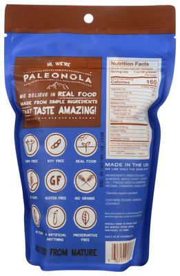 Paleonola - Grain Free Granola Cinnamon Blueberry Flavor - Non-GMO, Grain, Soy, Gluten, Dairy Free - Low Carb Protein Snack For A Healthy Breakfast