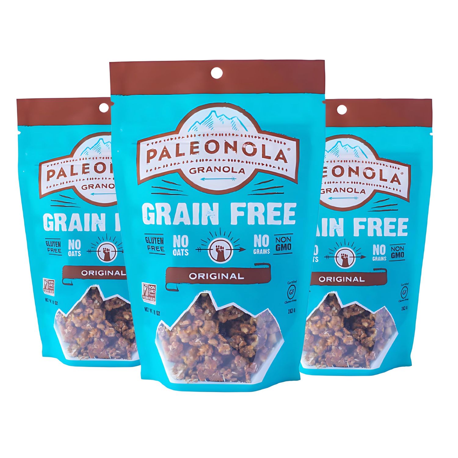 Paleonola Grain Free Granola | Gluten Free, Non-GMO, Dairy Free, No Refined Sugars, 10 Oz Bags (Original, 3 Pack)