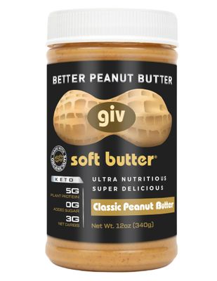giv soft butter Keto Peanut Butter with Nuts Peanuts, Pecans, MCT Oil and Monk Fruit Sweetener - Gluten Free - Vegan - Protein Snacks - Healthy Snacks - Keto Snack - Protein Snack 12oz jar