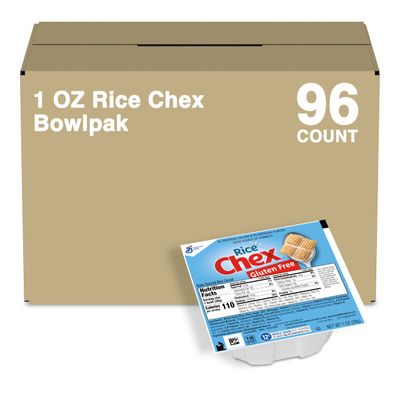 Rice Chex Cereal Single Serve Bowl, Gluten Free Breakfast Cereal, Made with Whole Grain, 1 Oz, 96 Count