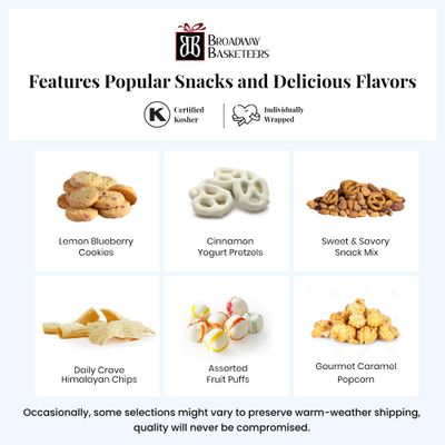 Broadway Basketeers 4 Box Gourmet Food | Tower Snacks | for Women, Men, Families, College - Delivery for Holidays, Appreciation, Thank You, Christmas, Corporate, Get Well Soon Care Package