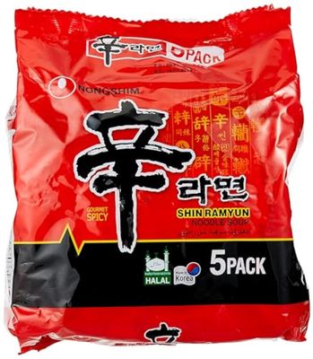 Korean Nongshim Shin Ramyun Noodle Soup - Set of 5 (5 x 120g)