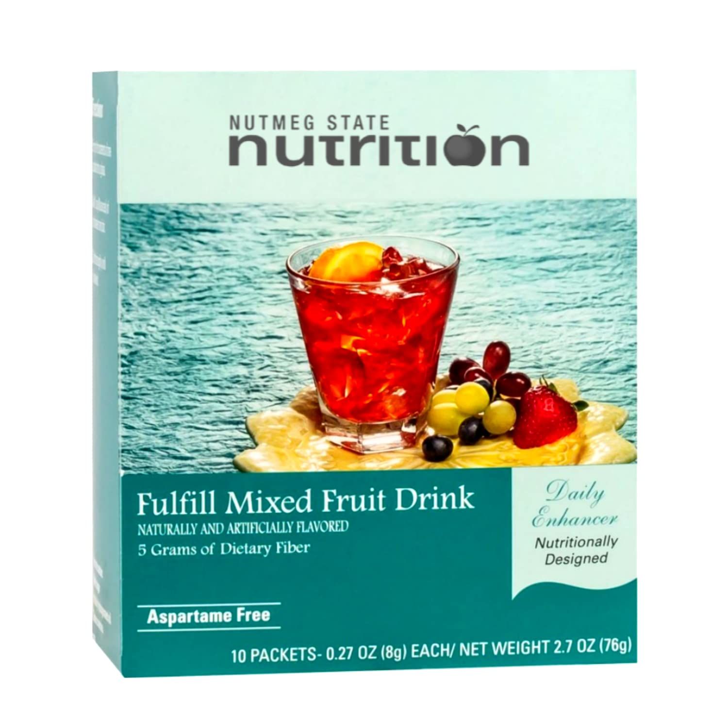 Nutmeg State Nutrition - Fulfill High Fiber Drink Mix, Low Calorie, Fat Free, Sugar Free, Naturally Flavored, Ideal Protein Compatible, Aspartame Free, 10 Servings Per Box (Mixed Fruit)