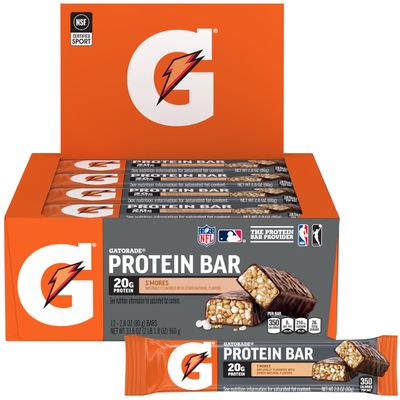 Gatorade Whey Protein Recover Bars, S&#39;mores, 12 Count(Pack of 1)