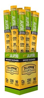 Tillamook Country Smoker Real Hardwood Smoked Sausages, Spicy Jalapeo, 1.44 Ounce, 24 Count