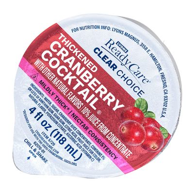Lyons ReadyCare Thickened Cranberry Cocktail for Dysphagia &amp; Swallowing Difficulty - Nectar Consistency, Level 2 Mildly Thick - 4 fl oz (48 Pack)