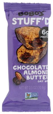 Bobo&#39;s Stuffed Chocolate Almond Butter Oat Bars, Gluten Free, 2.5 Ounces (Pack Of 12)
