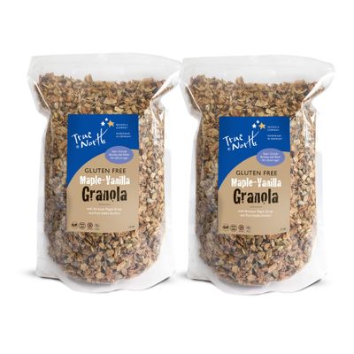 True North Granola - Gluten Free Maple Vanilla Granola, Low Carb, Nut Free and Non-GMO, 12 oz. (Pack of 2)