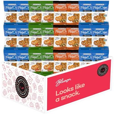 Pretzel Crisps Variety Pack - Bulk Assortment Snack Factory - Care Package Gift Box (24 Count)