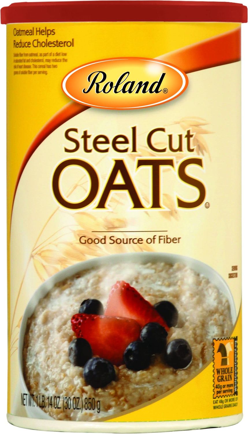 Roland Foods Steel Cut Oats, 30-Ounce Can, Pack of 4
