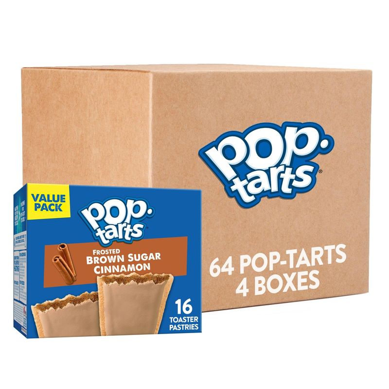 Pop-Tarts Toaster Pastries, Breakfast Foods, Kids Snacks, Frosted Brown Sugar Cinnamon, Value Pack (64 Pop-Tarts)