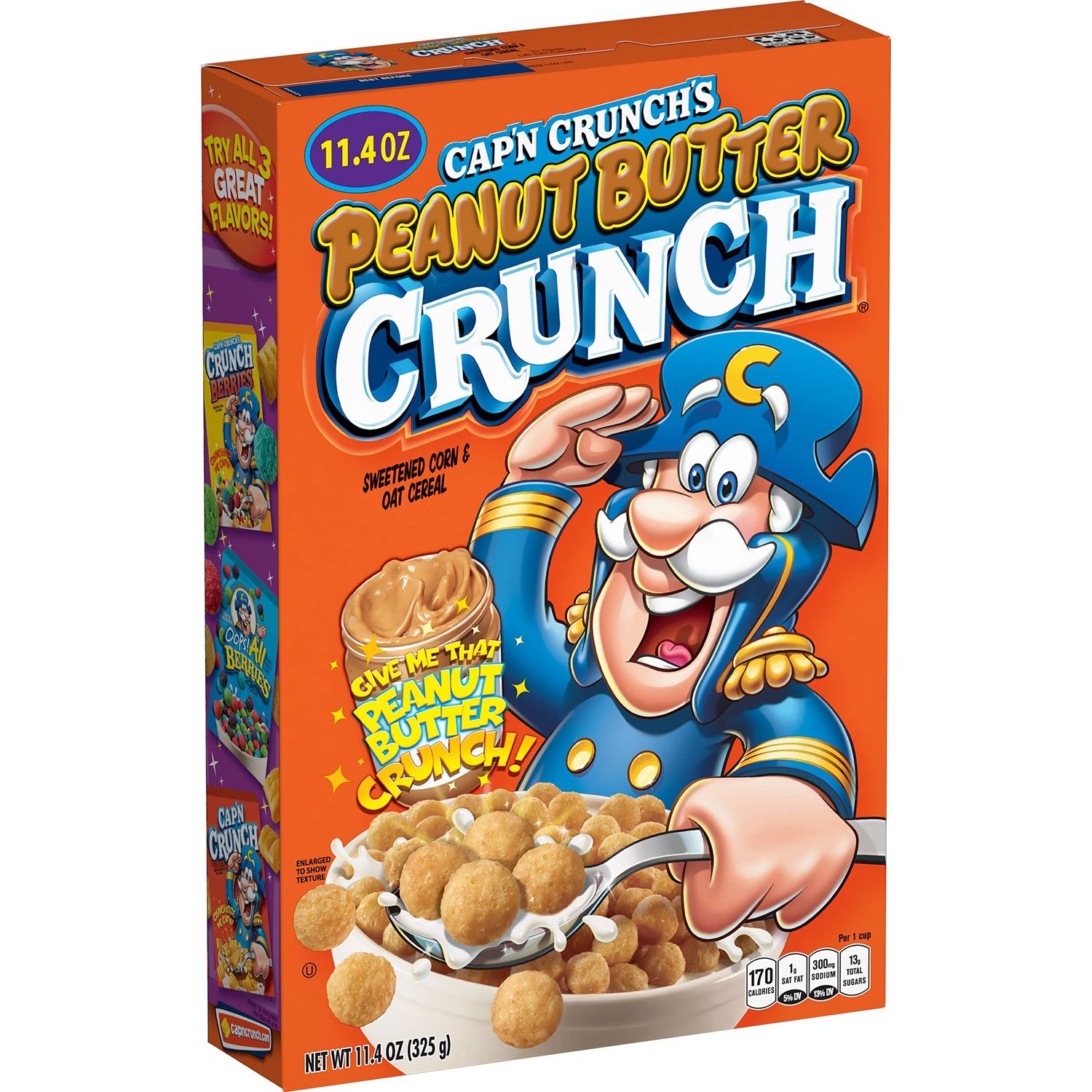 Cap&#39;N Crunch Breakfast Cereal, Peanut Butter Crunch, 11.4oz Box