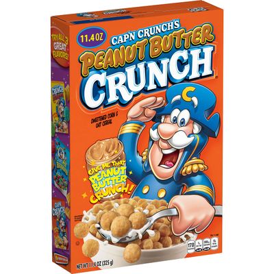 Cap&#39;N Crunch Breakfast Cereal, Peanut Butter Crunch, 11.4oz Box