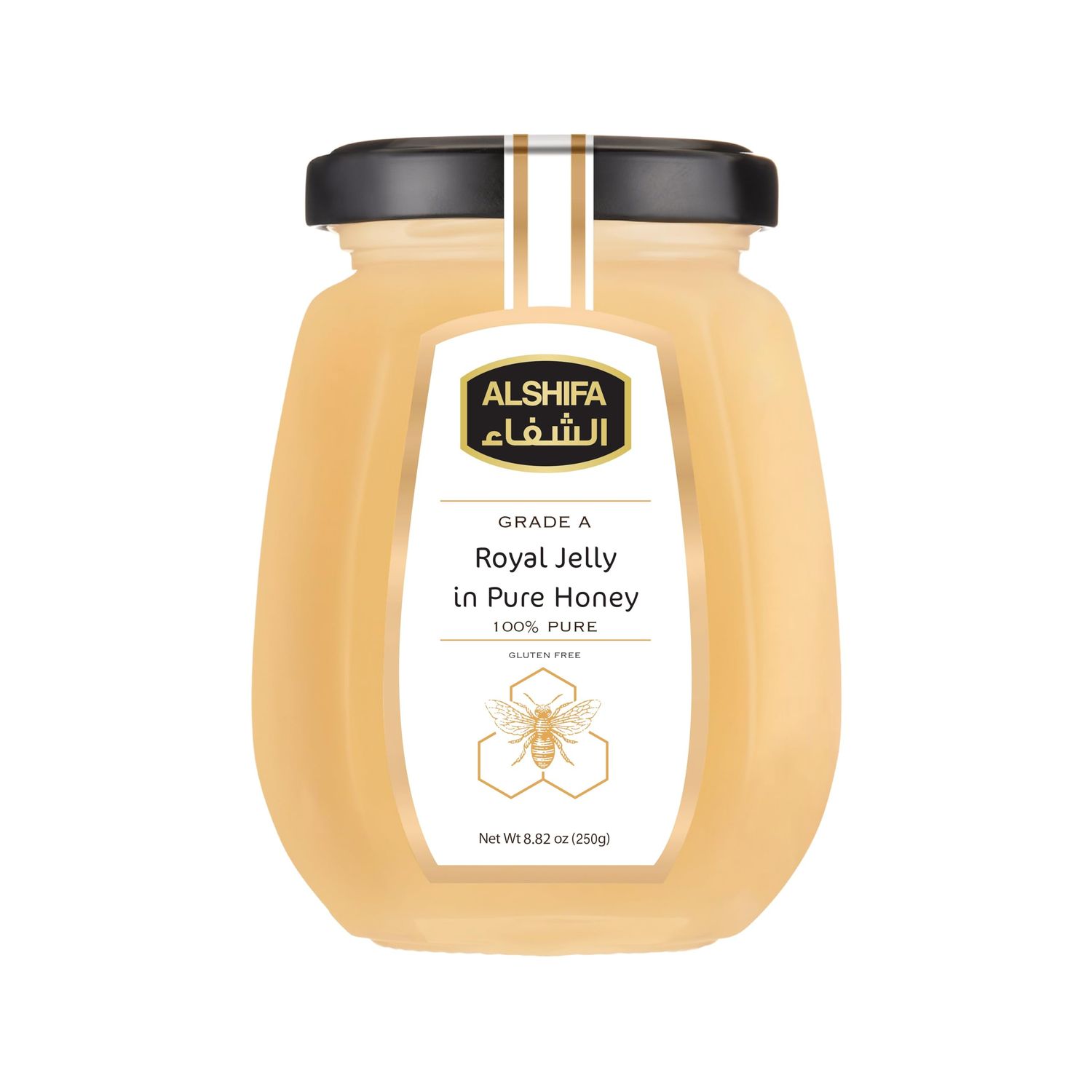 ALSHIFA Royal Jelly Pure Honey 8.81oz (250g) | Pack of 1 | Raw Organic Honey | Unique Taste Sweetener | Healthy &amp; Rich in Nutrients | No Added Sugar | Glass Bottle