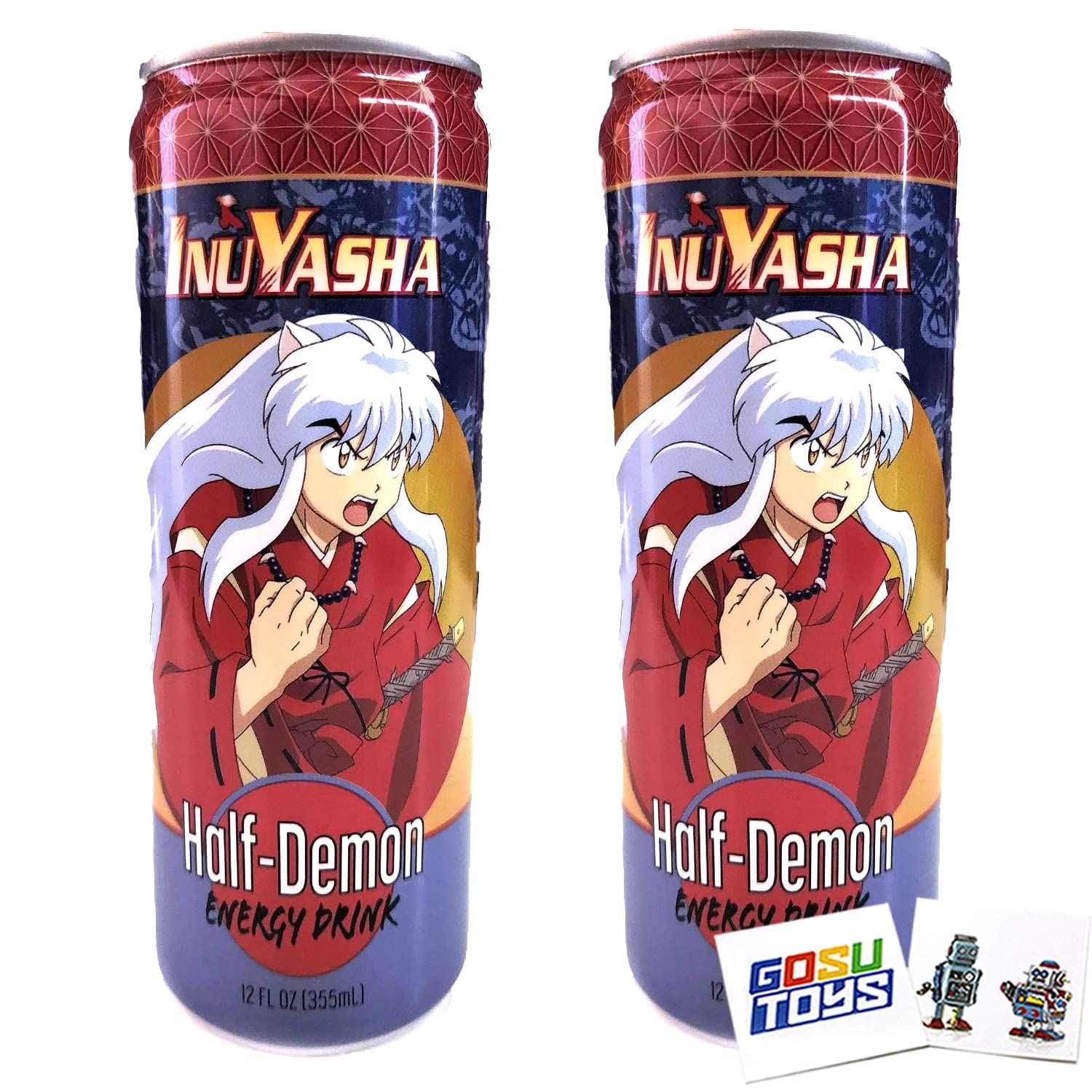 Inuyasha Half Demon Energy Drink (2 Pack) with 2 Gosutoys Stickers