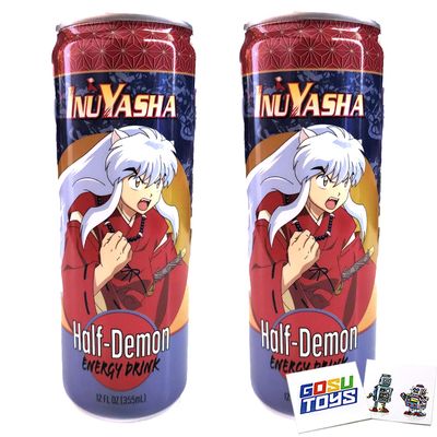 Inuyasha Half Demon Energy Drink (2 Pack) with 2 Gosutoys Stickers
