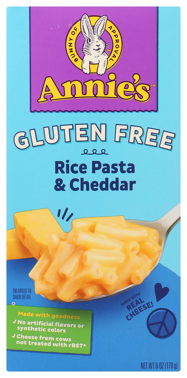 Annie&#39;s Homegrown Rice Pasta &amp; Cheddar Macaroni &amp; Cheese, Gluten Free, 6 Ounces (Pack Of 12)