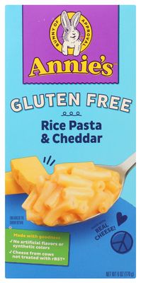 Annie&#39;s Homegrown Rice Pasta &amp; Cheddar Macaroni &amp; Cheese, Gluten Free, 6 Ounces (Pack Of 12)