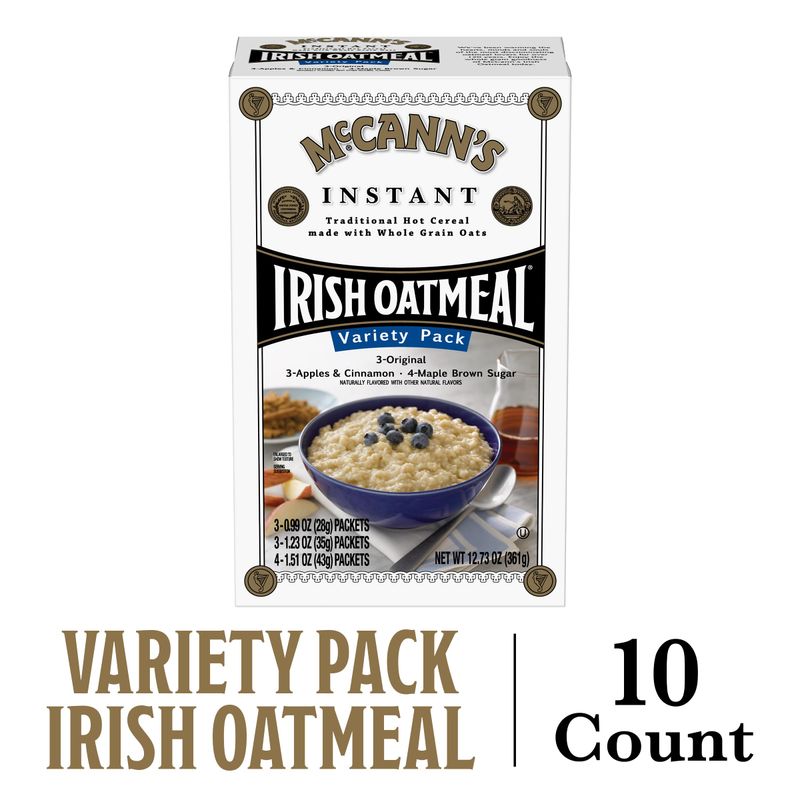 McCann's Instant Oatmeal, Three Flavor Variety Pack, 10 Packets