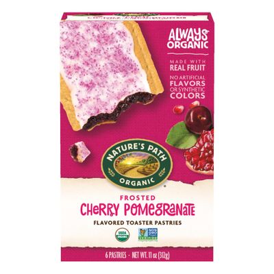Nature&#39;s Path Organic Toaster Pastries, Frosted Cherry Pomegranate, 72 Count (Pack of 12, 11 Oz Boxes), Made From Real Cherries