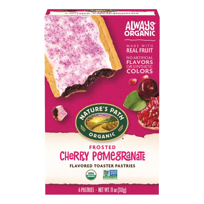 Nature&#39;s Path Organic Toaster Pastries, Frosted Cherry Pomegranate, 72 Count (Pack of 12, 11 Oz Boxes), Made From Real Cherries