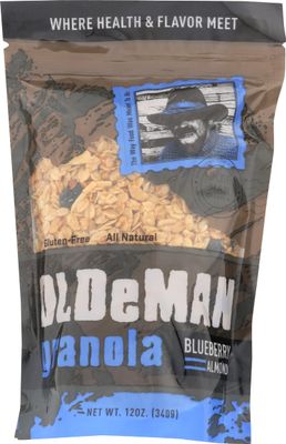 Olde Man Granola Gluten Free Granola - Non-GMO Healthy Granola Cereal - Soft Whole Grain Oats, Butter, Brown Sugar - Handmade in Colorado (Blueberry Almond, 12oz Pack)