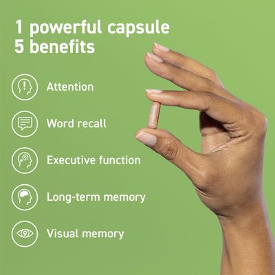 CocoaVia Memory &amp; Focus Brain Supplement, 30 Day, Cocoa Flavanol Blend, Lutein, Added Caffeine for Boost. Improve Cognitive Function, Attention, Vegan &amp; Plant Based, 30 Capsules
