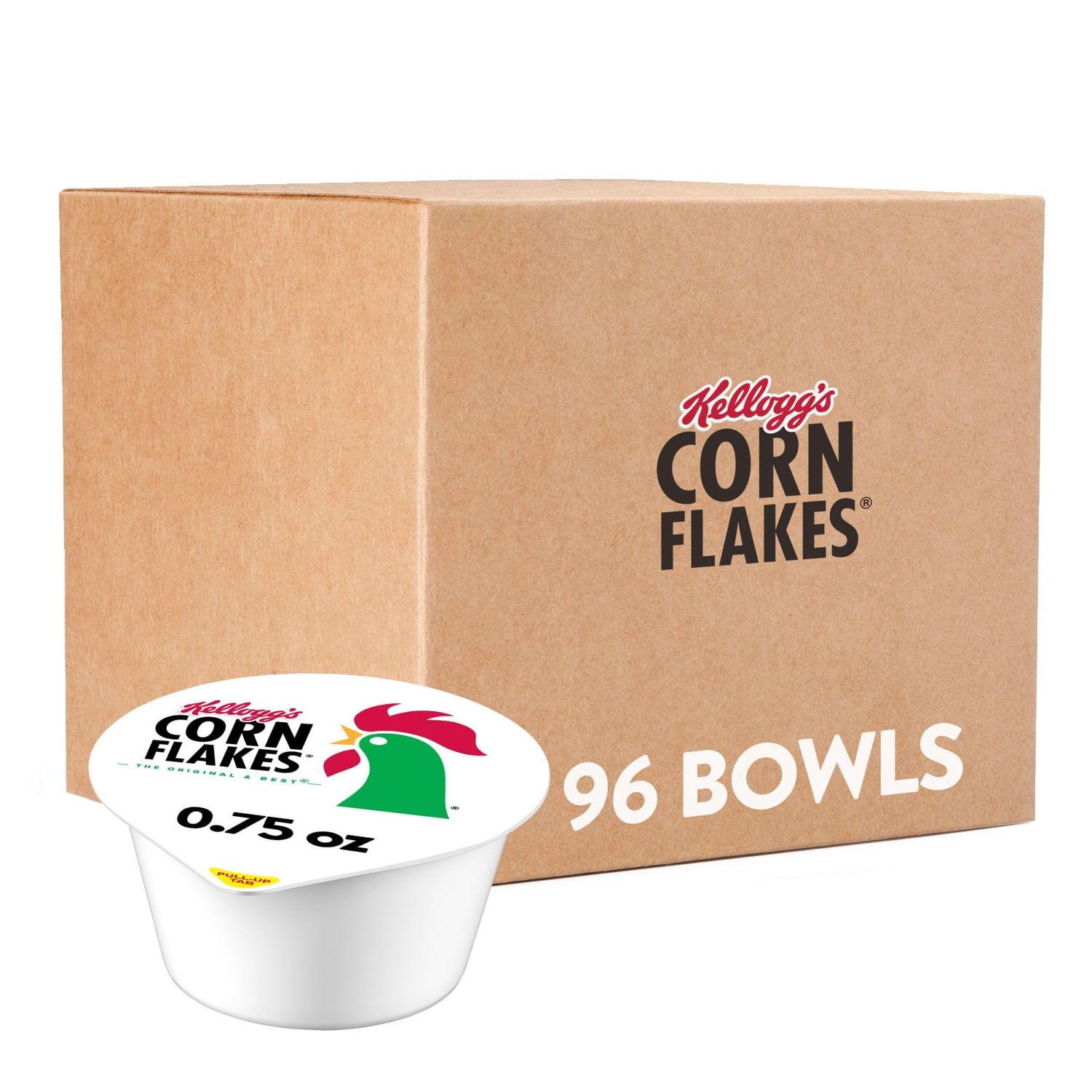 Kellogg&#39;s Corn Flakes, Breakfast Cereal, Original, .75oz (96 Count)