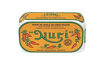 NURI Mackerel Fillet in Spicy Olive Oil 4.4 oz can (Mackerel Fillet Spicy Olive Oil)