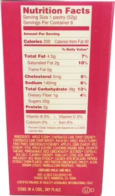 Trader Joe's Organic Cherry Pomegranate Frosted Toaster Pastries, 11 Oz