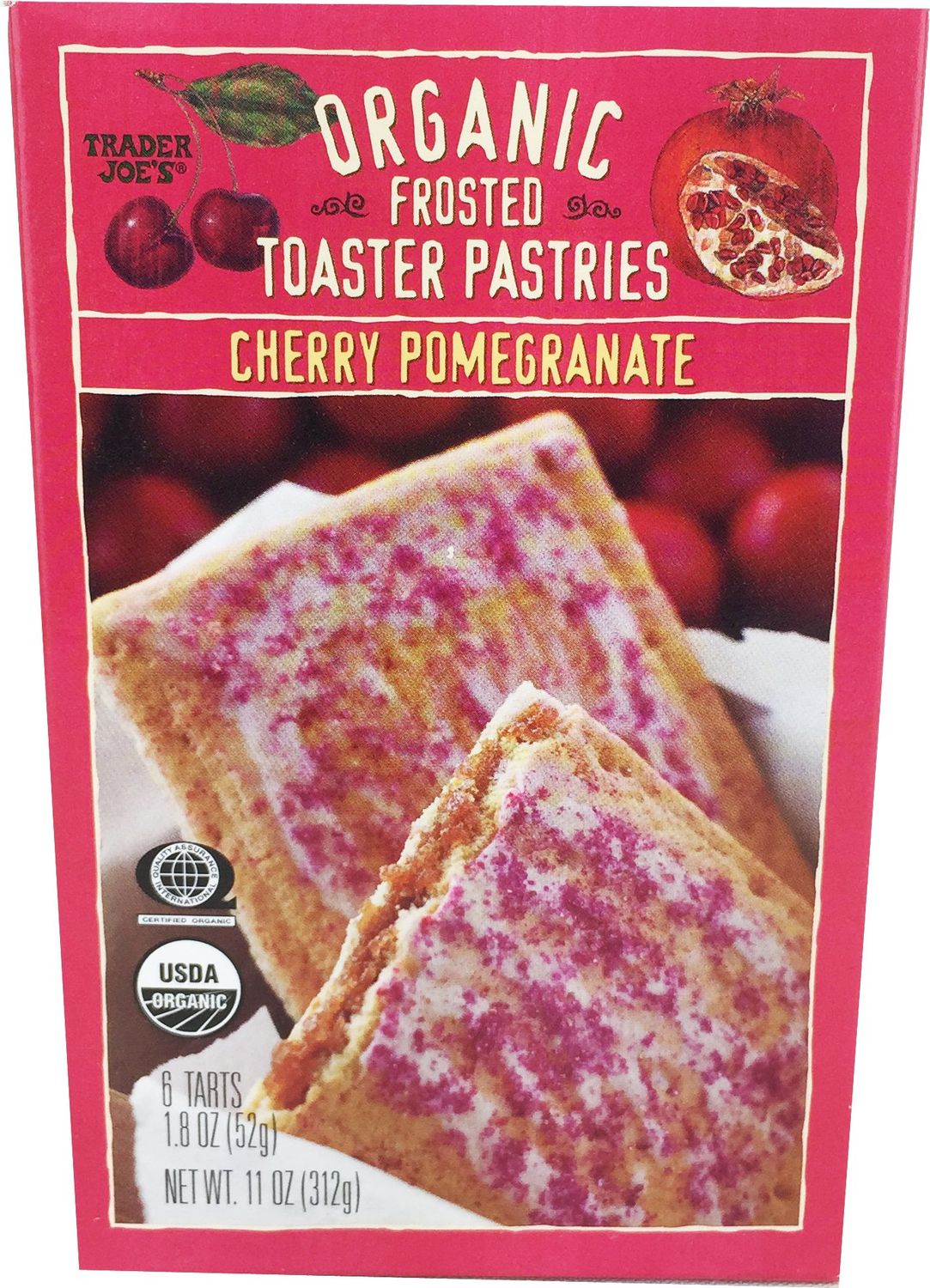 Trader Joe&#39;s Organic Cherry Pomegranate Frosted Toaster Pastries, 11 Oz
