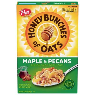 Honey Bunches of Oats Maple Pecan, Heart Healthy, Low Fat Cereal, made with Whole Grains, 12 Ounce