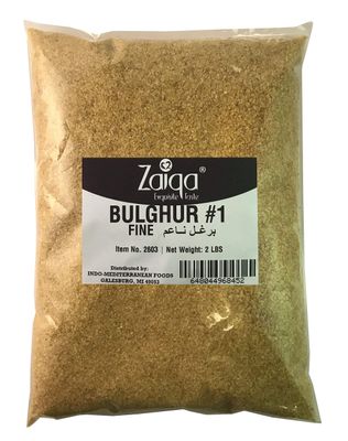 Zaiqa Bulgur Wheat #1 | Easy to Prepare, Delicious to Taste, 100% Whole Durum Wheat | Good for Nutritious Quick Side Dishes, Pilafs &amp; Soups | Healthy Alternative - 2 LBS (No. 1 - Fine Grain)