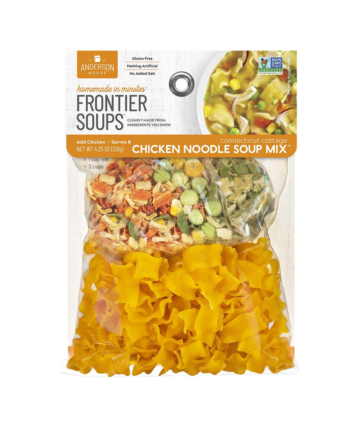 Frontier Soups Homemade In Minutes connecticut cottage Chicken Noodle, 4.25 oz, 2 pk