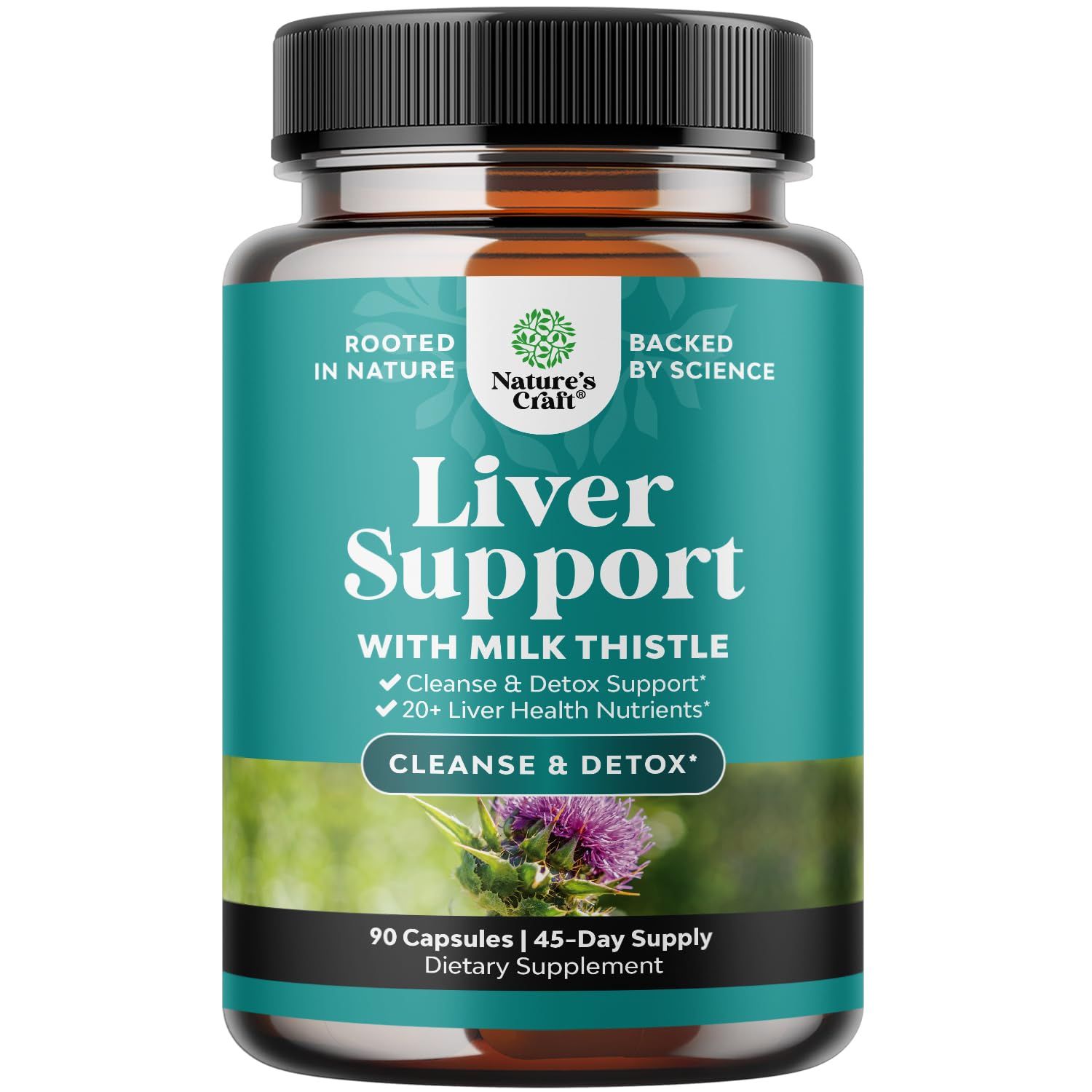 Liver Cleanse Detox &amp; Repair Formula - Herbal Liver Support Supplement with Milk Thistle Turmeric Dandelion Root &amp; Artichoke Extract for Liver Health - Silymarin Milk Thistle Liver Detox Capsules 90ct
