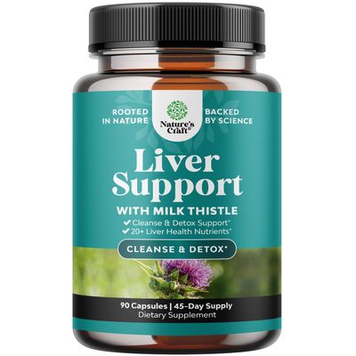 Liver Cleanse Detox &amp; Repair Formula - Herbal Liver Support Supplement with Milk Thistle Turmeric Dandelion Root &amp; Artichoke Extract for Liver Health - Silymarin Milk Thistle Liver Detox Capsules 90ct