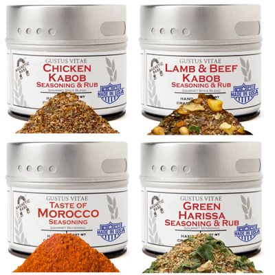 Complete Kabob Collection Authentic Small Batch Seasonings 4 Gourmet