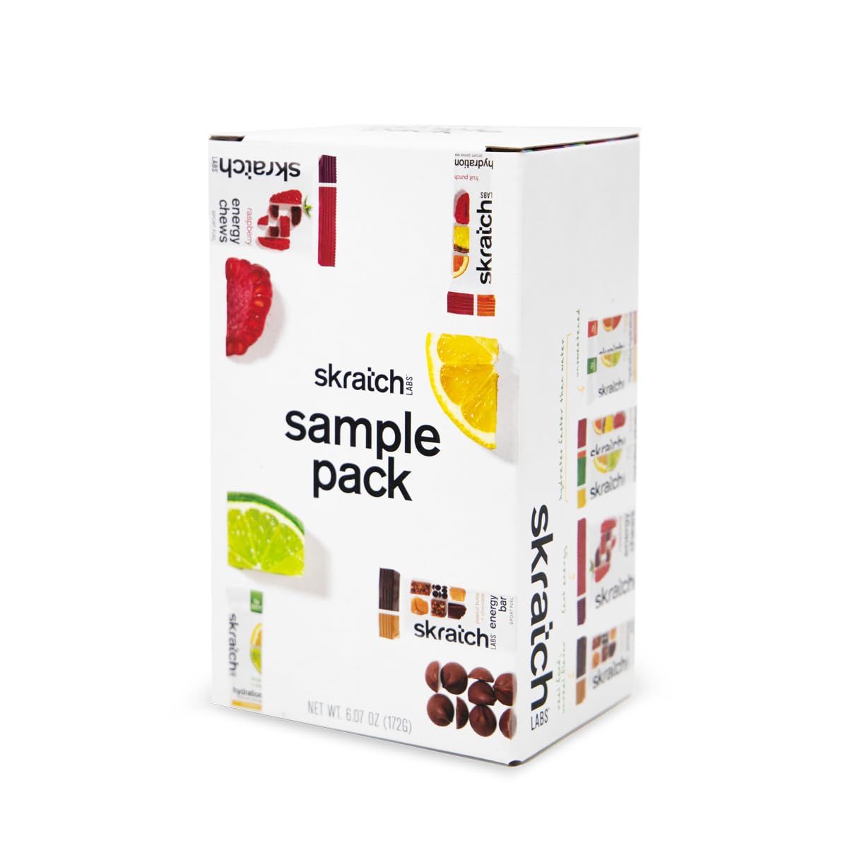 SKRATCH LABS Sample Pack, Sport Hydration Drink Mix, Sport Energy Chews, Sport Recovery Drink Mix, Anytime Energy Bar, Low Sugar, Gluten Free - Trial Pack