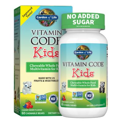 Garden of Life Vegetarian Multivitamin Supplement for Kids - Vitamin Code Kids Chewable Raw Whole Food Vitamin with Probiotics, 30 Chewable Bears