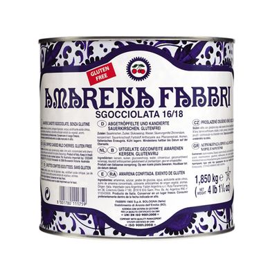Amarena Fabbri Drained Wild Cherries (NO syrup), 4 pounds, Gluten Free, Non-GMO, Vegan