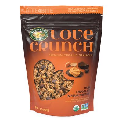 Love Crunch Organic Dark Chocolate &amp; Peanut Butter Granola, 11.5 oz (Pack of 1), Non-GMO, Fair Trade, by Nature&#39;s Path