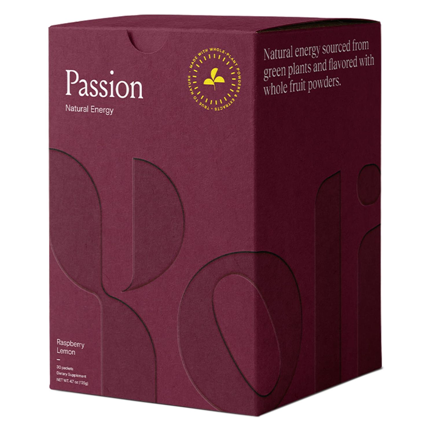 Yoli Passion Energy Drink Powder Mix - Natural Energy Drink Mix for Endurance and Stamina, 30 Packets - Raspberry Lemon