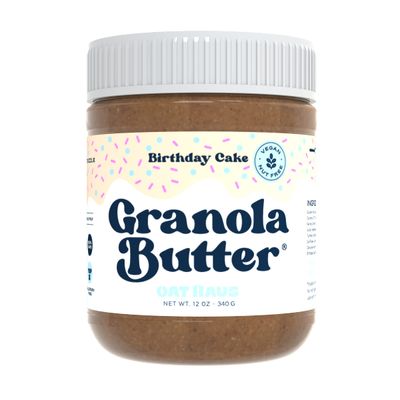 KWEEN Oat Haus Birthday Cake Granola Butter | Peanut-free, Almond (Tree-Nut) Free, &amp; School-Safe (Top 8 Allergen Free) | Edible Cookie Dough Alternative