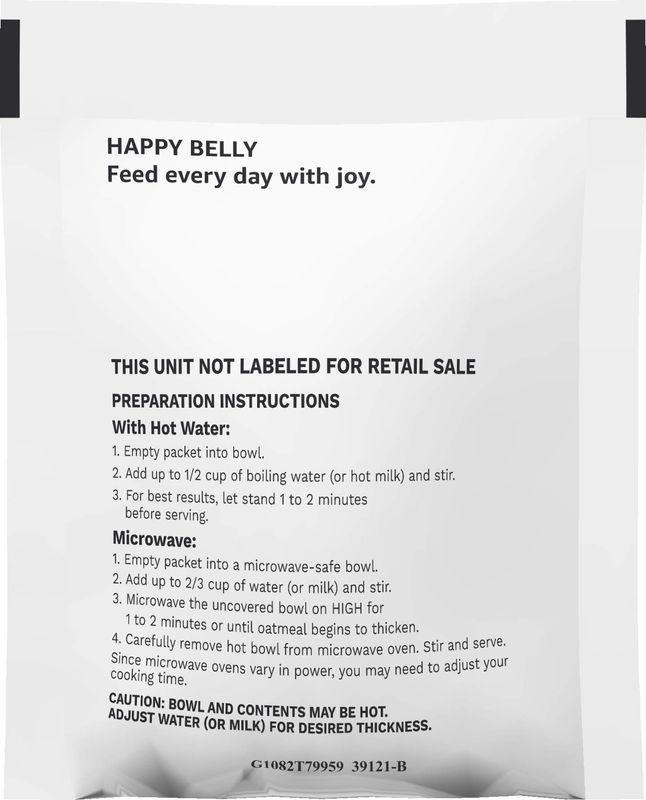 Amazon Brand - Happy Belly Instant Oatmeal, Apple &amp; Cinnamon, Maple &amp; Brown Sugar, 30.33 oz, 1.51 ounce (Pack of 20)