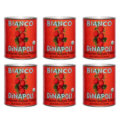 Bianco DiNapoli Organic Fire-Roasted Chopped Tomatoes 6 ct. / 28oz. (168 ounces)