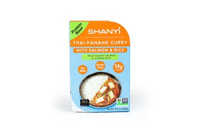 ShanYi Instant Microwave Meals, Thai Panang Curry with Salmon and Jasmine Rice 250g/8.8oz, Case of 6