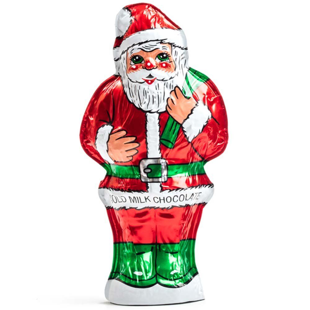 Madelaine Premium 3D Solid Milk Chocolate Santa - Christmas Decoration - American-Made &amp; Swiss Formula - Creamy Milk Chocolate Santas Total of 6oz