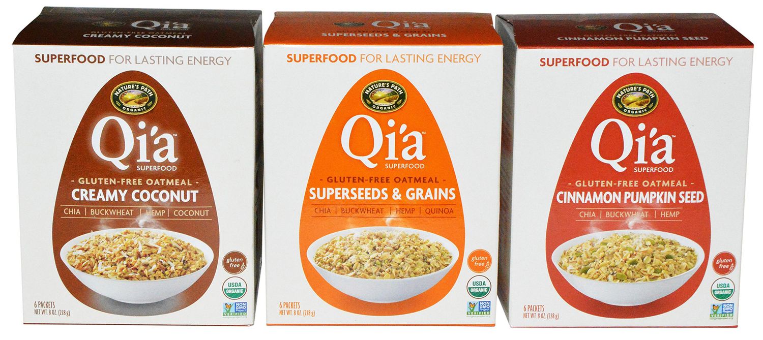 Qia Superfood Gluten Free Oatmeal Variety, 8 Oz (Pack of 3)
