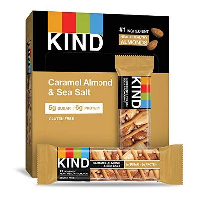 KIND Bars, Caramel Almond &amp; Sea Salt, Healthy Snacks, Gluten Free, Low Sugar, 6g Protein, 12 Count